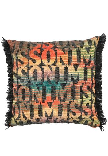 Missoni Home logo-print fringed cushion - Green
