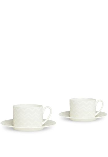 Missoni Home Zig Zag coffee cup set - White