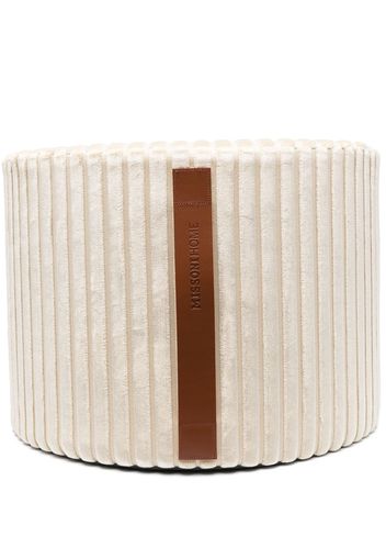 Missoni Home velvet-effect cylinder pouf - White