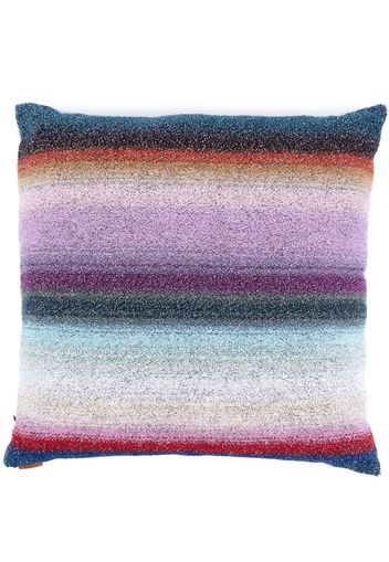 Missoni Home striped-pattern knitted cushion - Blue