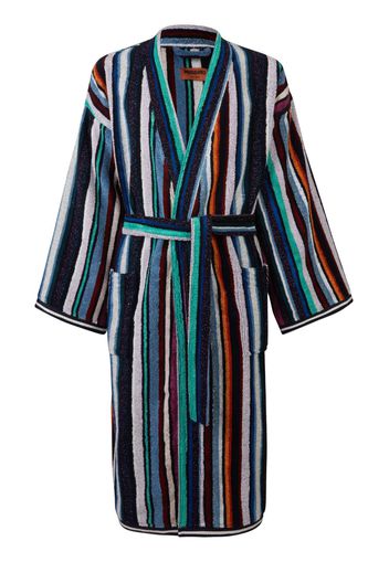 Missoni Home stripe-pattern cotton bathrobe - Multicolour