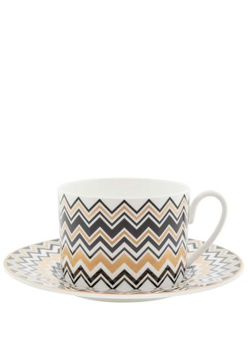 Missoni Home zigzag-print tea cup and saucer (set of six) - Gold