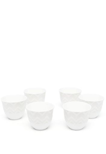 Missoni Home chevron-print ceramic cups (set of 6) - White