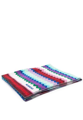 Missoni Home zig-zag print cotton towel - Blue