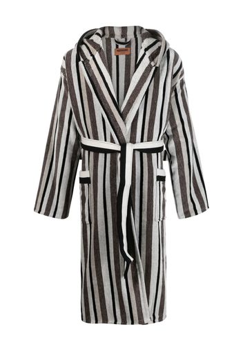 Missoni Home striped belted hooded bathrobe - Black