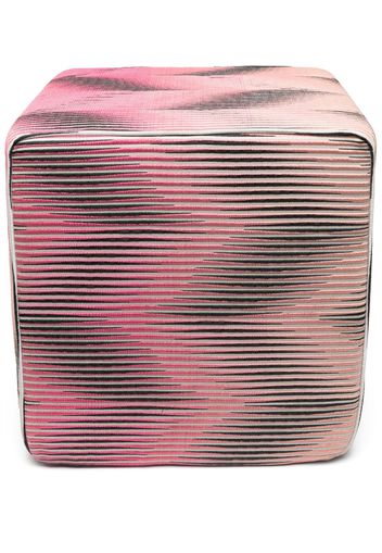 Missoni Home zigzag-print ribbed cube pouf - Pink