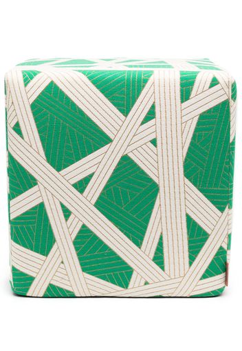 Missoni Home stripe-pattern cube-shape pouf - Green