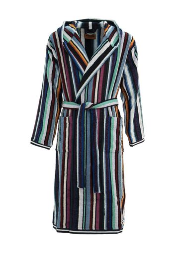 Missoni Home towelling-finish striped robe - Blue