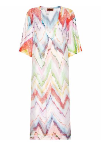 Missoni zigzag-print V-neck dress - Green