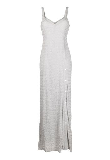 Missoni button-detail crochet-knit dress - Silver