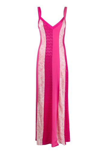 Missoni stripe-pattern sleeveless knitted dress - Pink