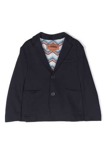 Missoni Kids single-breasted cotton-blend blazer - Blue