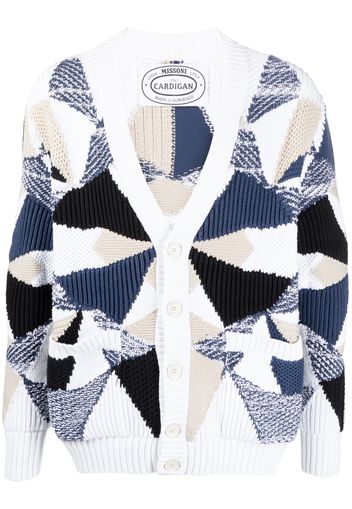 Missoni geometric-pattern V-neck cardigan - White