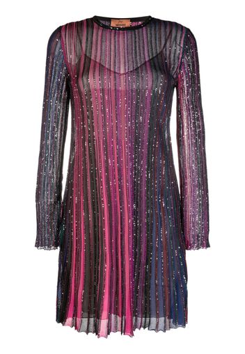 Missoni sequin-embellished pleated minidress - Pink