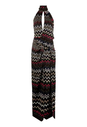 Missoni zigzag halterneck maxi dress - Black