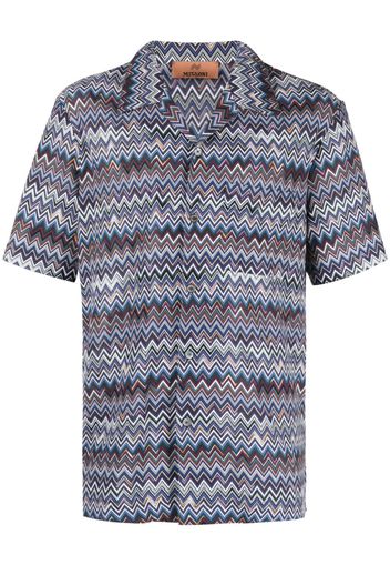 Missoni zigzag-pattern camp-collar shirt - Blue