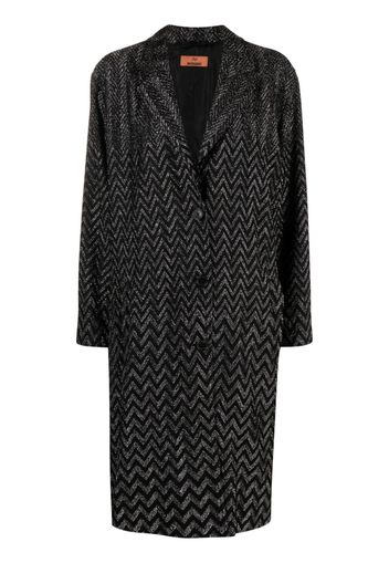 Missoni zig-zag single-breasted coat - Black