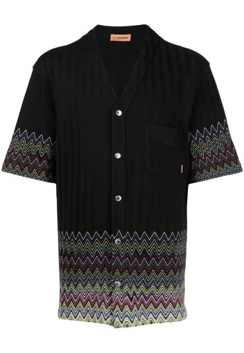 Missoni chevron-print striped cotton shirt - Black