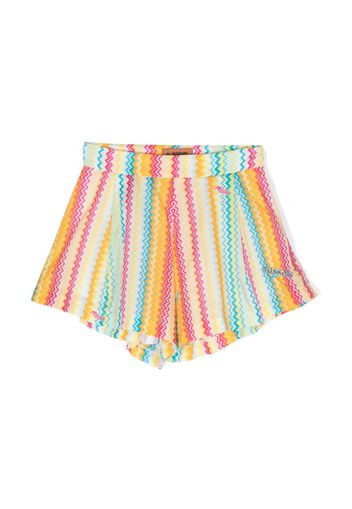 Missoni Kids chevron-print cotton shorts - Yellow