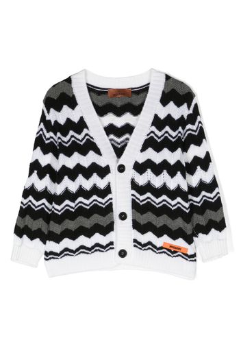 Missoni Kids zigzag intarsia-knit cardigan - Black