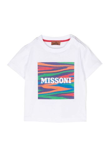 Missoni Kids logo-print cotton-jersey T-shirt - White