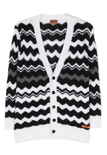 Missoni Kids zig zag-print cardigan - Black