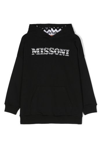 Missoni Kids logo-print cotton hoodie - Black