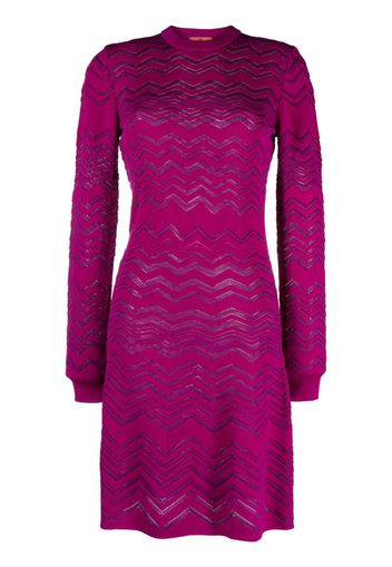 Missoni zigzag wool-blend dress - Purple