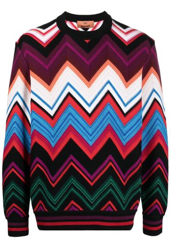 Missoni zigzag crew-neck jumper - Red