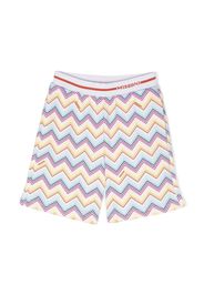 Missoni Kids striped track shorts - White