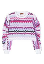 Missoni Kids zigzag-print cotton sweatshirt - Pink