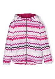 Missoni Kids zigzag-pattern hooded jacket - Pink