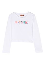 Missoni Kids logo-appliqué cotton sweatshirt - White