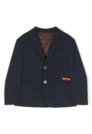 Missoni Kids logo-patch single-breasted blazer - Blue