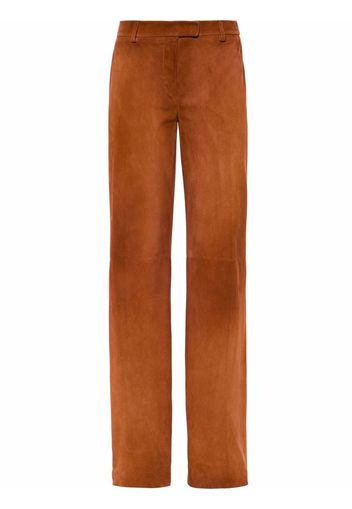 Miu Miu suede straight-leg trousers - Brown