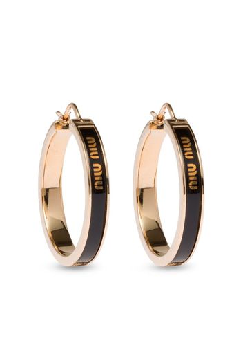 Miu Miu enameled hoop earrings - Gold