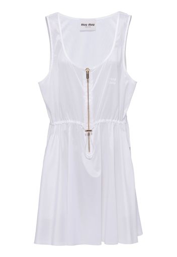 Miu Miu sleeveless technical silk dress - White