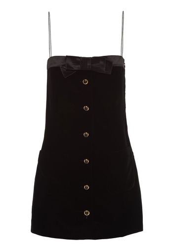 Miu Miu bow-embellished velvet minidress - Black