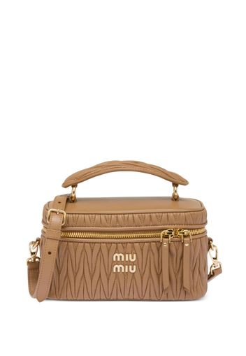 Miu Miu matelassé leather shoulder bag - Brown