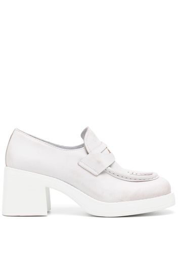 Miu Miu 70mm leather penny loafers - White