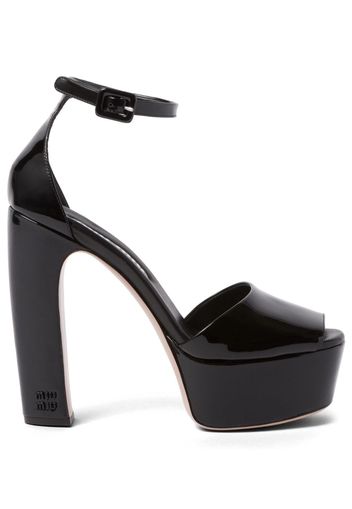 Miu Miu patent-leather platform sandals - Black