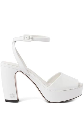 Miu Miu patent-leather platform sandals - White