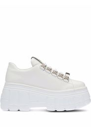 Miu Miu low-top leather platform sneakers - White