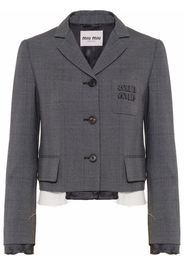 Miu Miu single-breasted Prince of Wales check blazer - Grey