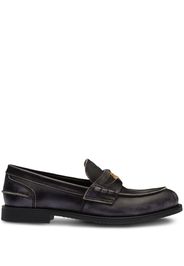 Miu Miu logo-plaque leather loafers - Black