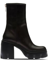 Miu Miu platform leather boots - Black