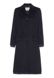Miu Miu Single-Breasted Velour coat - Blue