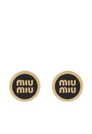 Miu Miu logo-embossed stud earrings - Gold