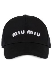 Miu Miu Drill logo-embroidered cap - Black