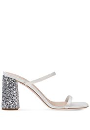 Miu Miu satin-finish glittered mules - White
